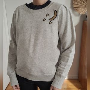 J. Crew Gray Sweater with Moon and Stars